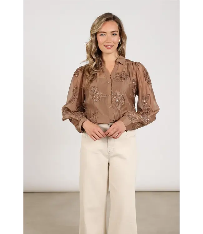 NKF02178/Sand  Antonella Blouse Embroidery