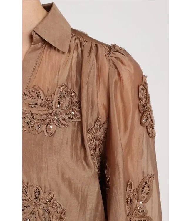 NKF02178/Sand  Antonella Blouse Embroidery