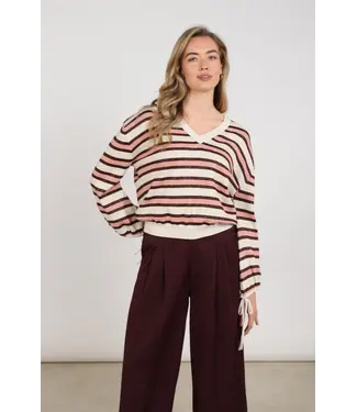 NUKUS NKF03054/SandRose Kim Pullover Stripe NUKUS NKF03054/SandRose Kim Pullover Stripe