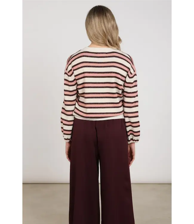 NKF03054/SandRose  Kim Pullover Stripe