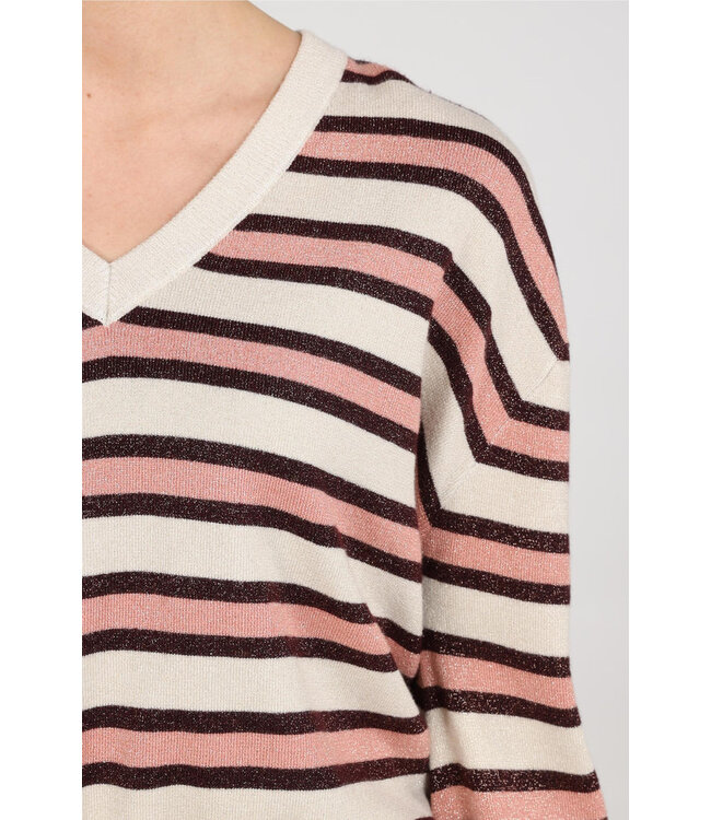 NKF03054/SandRose  Kim Pullover Stripe