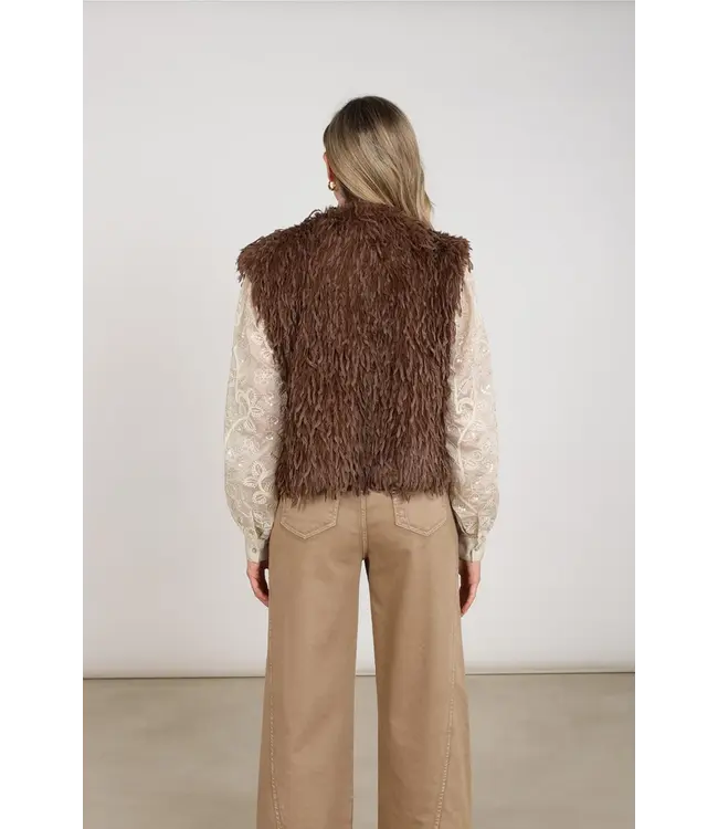 NKF08026/Taupe  Mila Gilet Feather