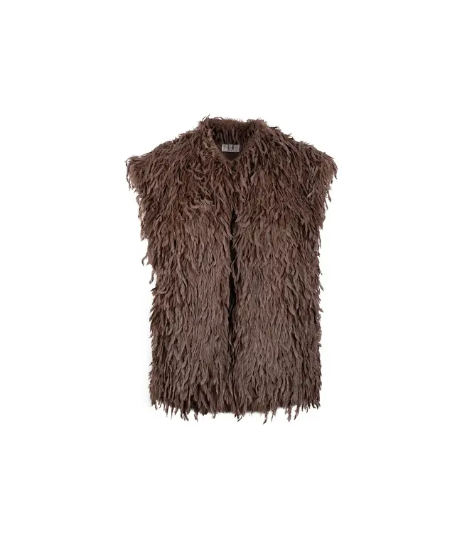 NKF08026/Taupe  Mila Gilet Feather