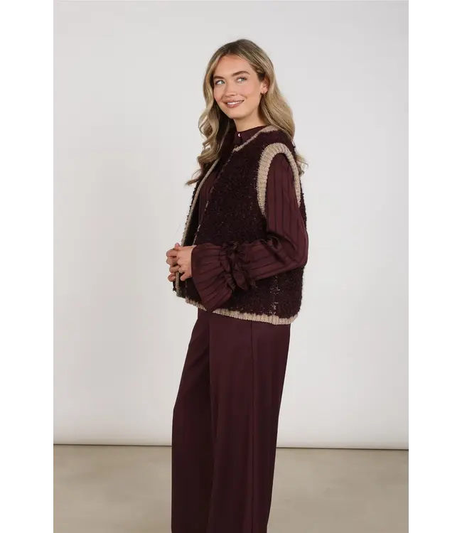 NKF08031/CherryTaupe  Lana Gilet