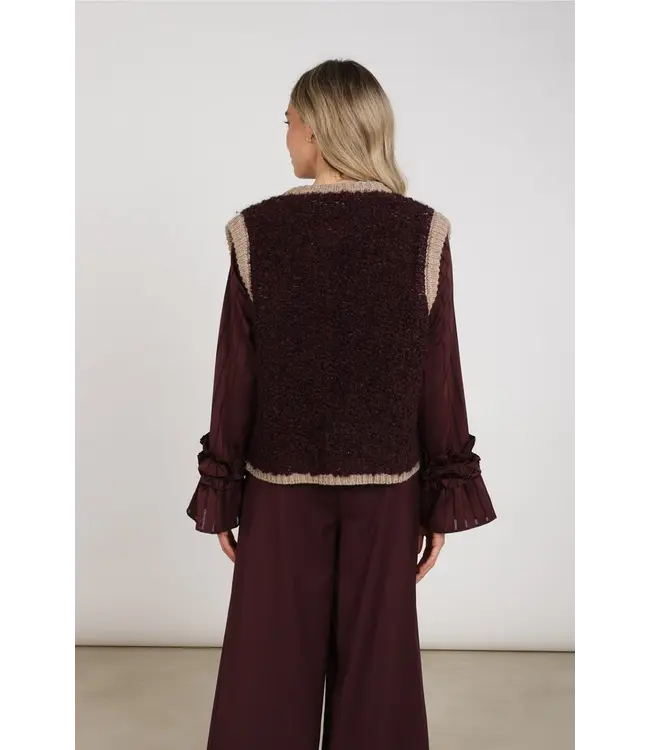 NKF08031/CherryTaupe  Lana Gilet