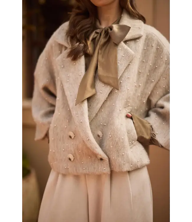 NKF13149/Sand  Danique Jacket Pearls