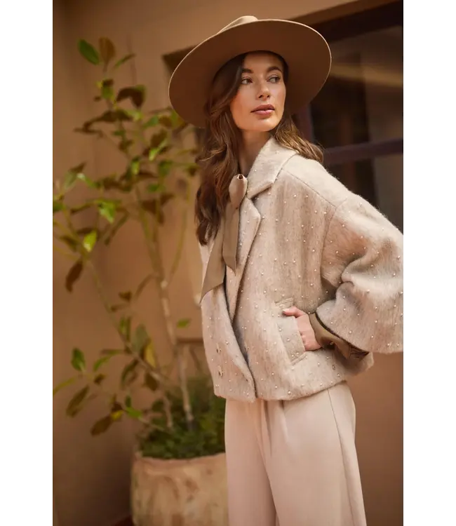 NKF13149/Sand  Danique Jacket Pearls
