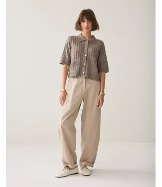 Summum Woman 4s3044-12484/000708-Lighttaupe  Trousers barrel fit Cotton