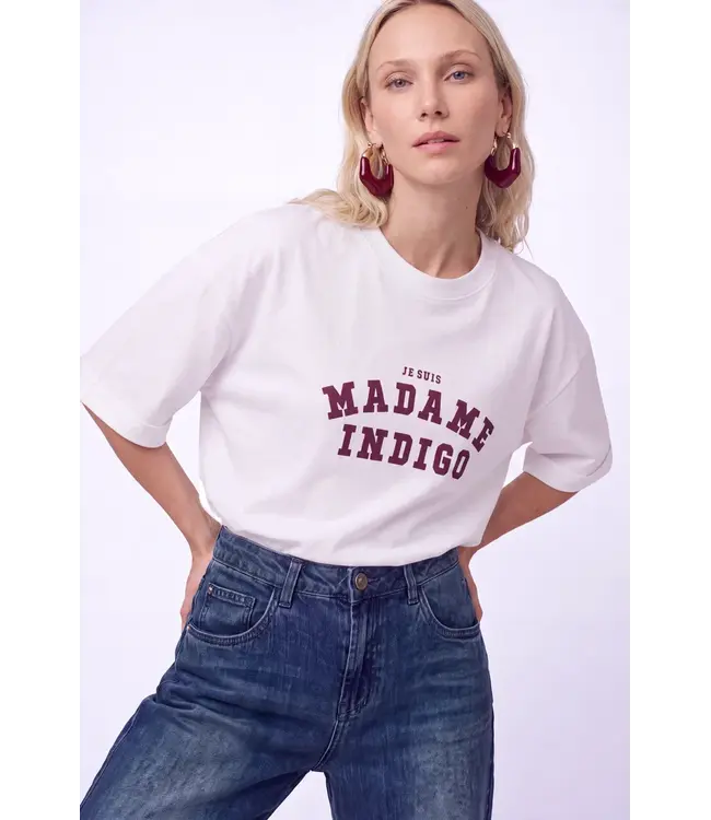 CR0324/White-Mauvetexted  Je suis T-Shirt