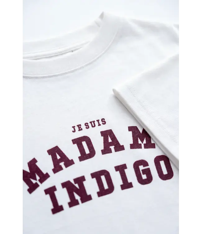 CR0324/White-Mauvetexted  Je suis T-Shirt