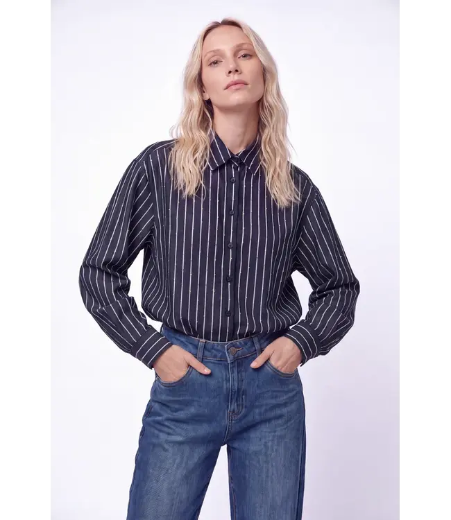 CR0739/NavyBlue  Lone Blouse