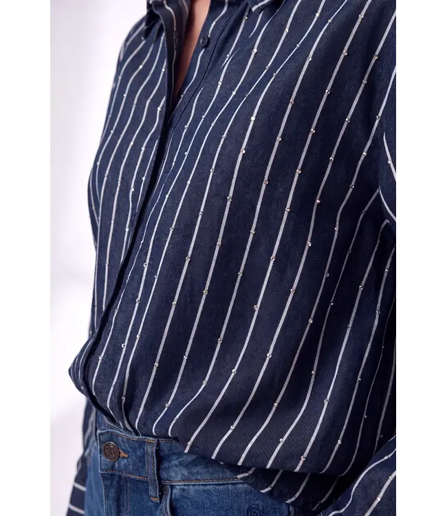 CR0739/NavyBlue  Lone Blouse