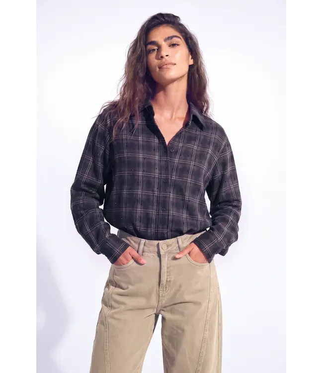 CR0752/BlueCheck  Demie Blouse