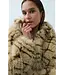 YAYA 02-001088-609/611031  Faux fur jacket with collar and check pattern