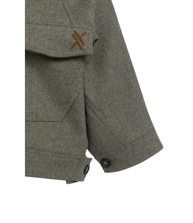 02-001086-609/99086  Oversized wool blend jacket with contrast collar