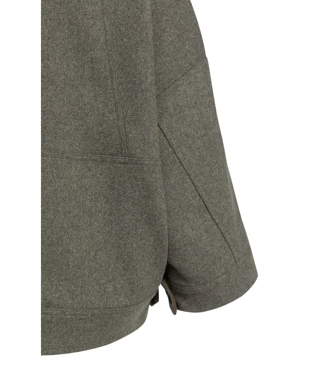02-001086-609/99086  Oversized wool blend jacket with contrast collar
