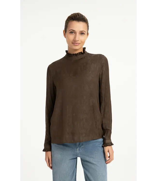 01-701414-609/908141  Long sleeve top with ruffle details