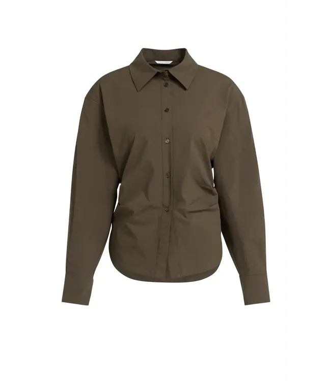 01-201245-609/90814  Blouse with waist accent and pleat detail