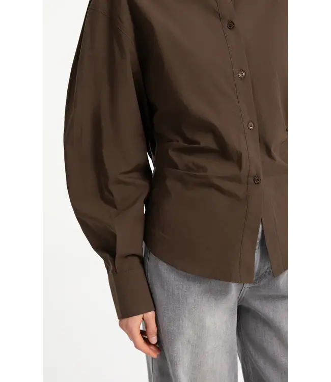 01-201245-609/90814  Blouse with waist accent and pleat detail