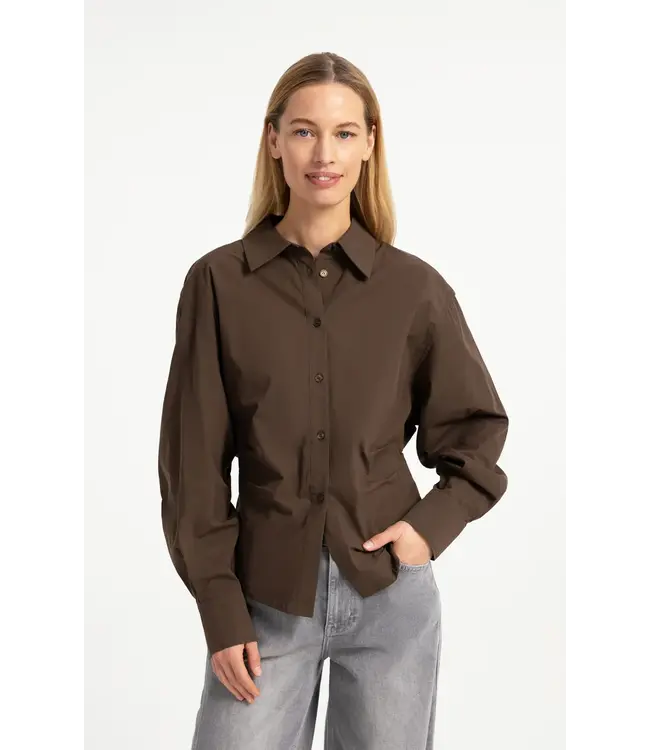 01-201245-609/90814  Blouse with waist accent and pleat detail