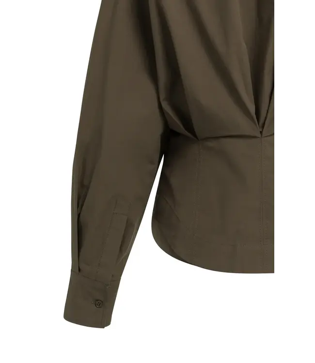 01-201245-609/90814  Blouse with waist accent and pleat detail