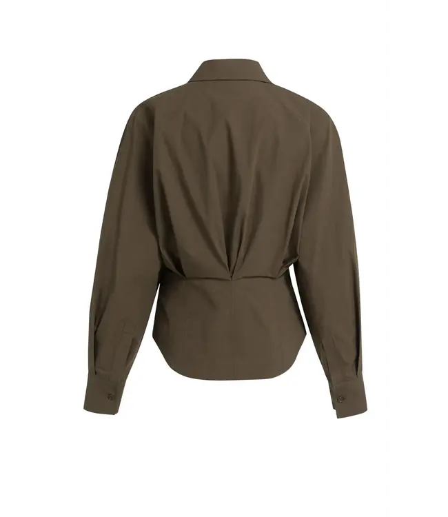 01-201245-609/90814  Blouse with waist accent and pleat detail