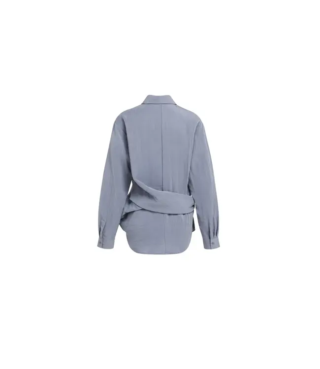 01-201242-609/83924  Knotted blouse with long sleeves