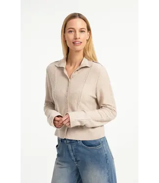 YAYA 01-010172-609/990832  Knitted cardigan with high collar and button closure