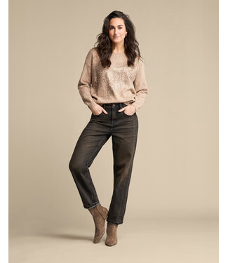 Red Button SRB5031/brown black-L31 Caitlina side patch denim overdye