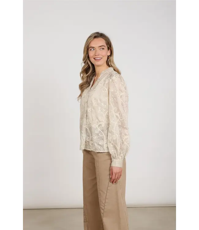 NKF02178/Sand  Antonella Blouse Embroidery