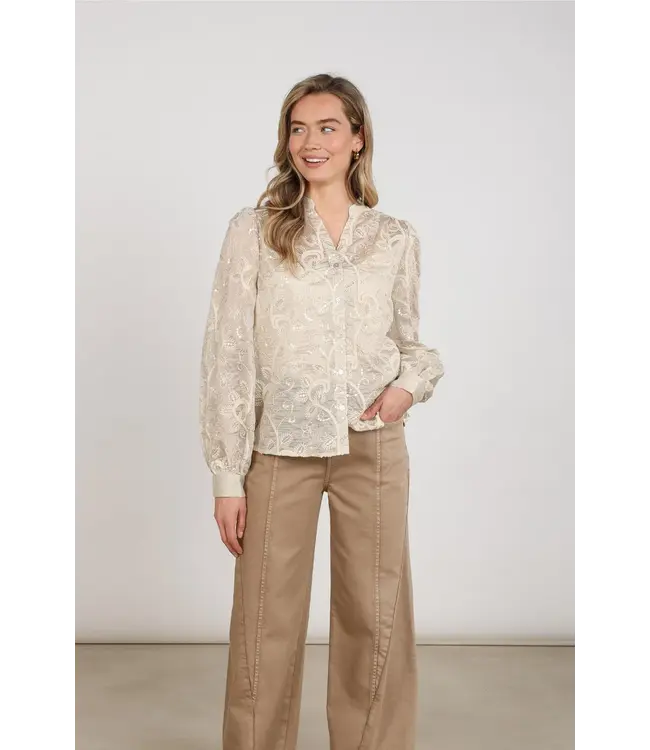 NKF02178/Sand  Antonella Blouse Embroidery