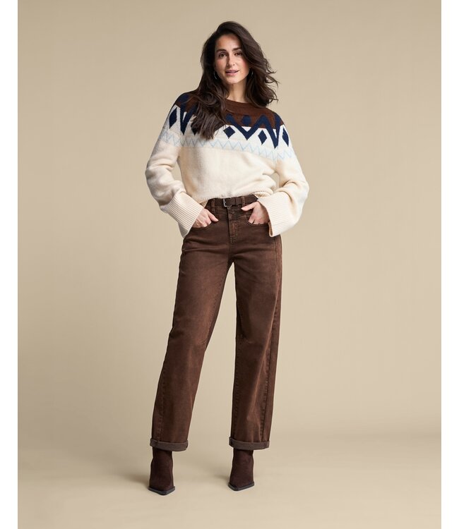 SRB5145/ecru/navy Isle sweater