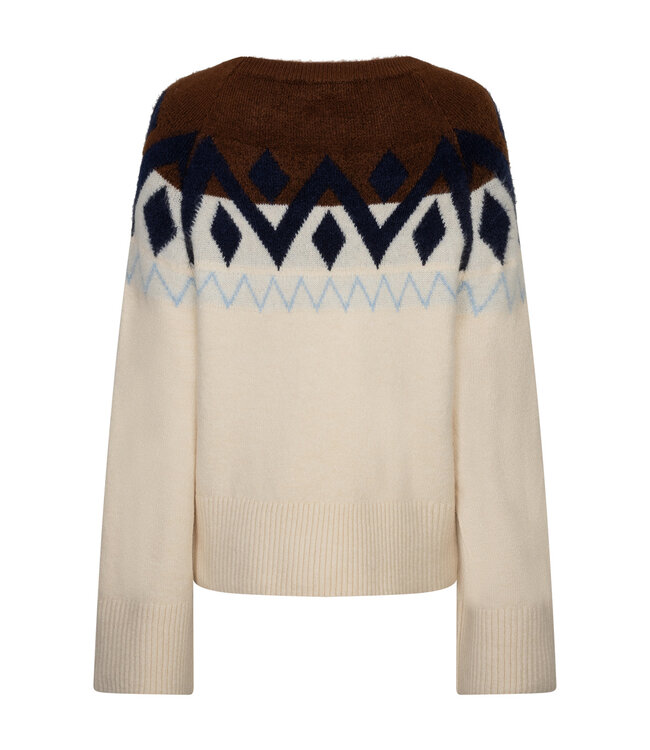SRB5145/ecru/navy Isle sweater
