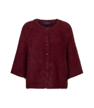 Red Button SRB5034/darkberry Cardigan fuzzy poncho