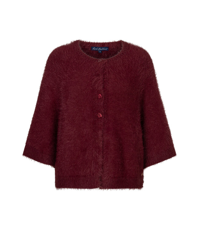 SRB5034/darkberry Cardigan fuzzy poncho