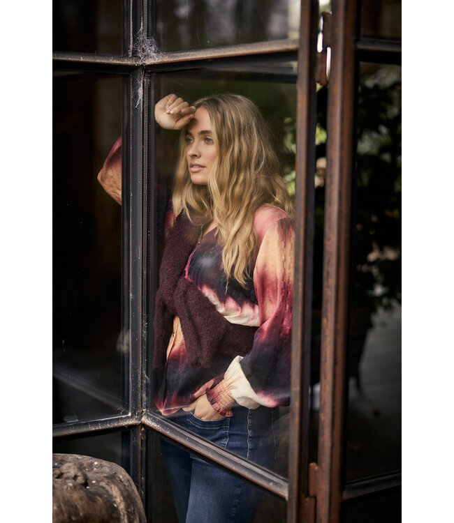 C19-21-301/100005-PrintPomegranate Blouse Autumn Tie Dye