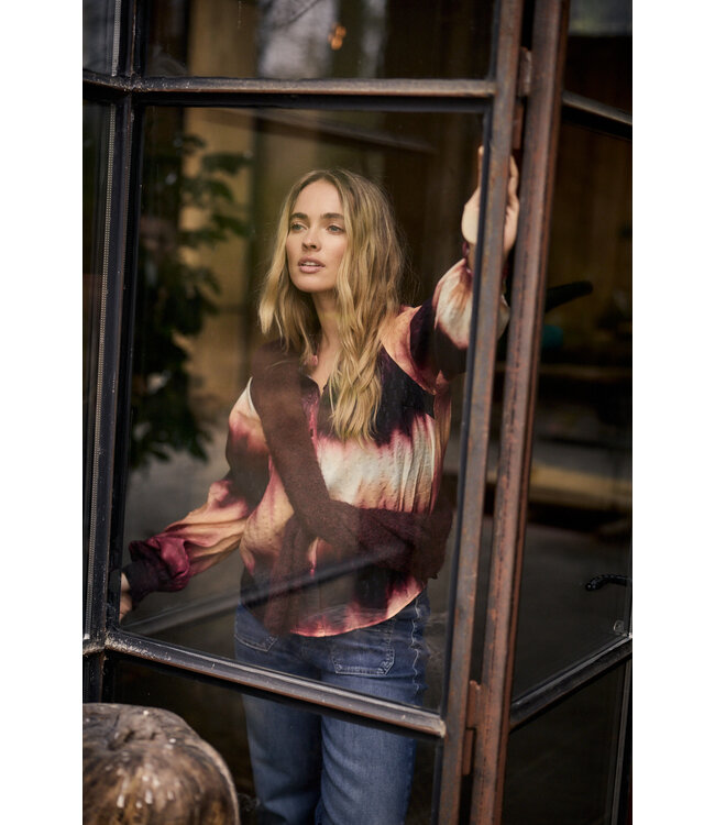 C19-21-301/100005-PrintPomegranate Blouse Autumn Tie Dye