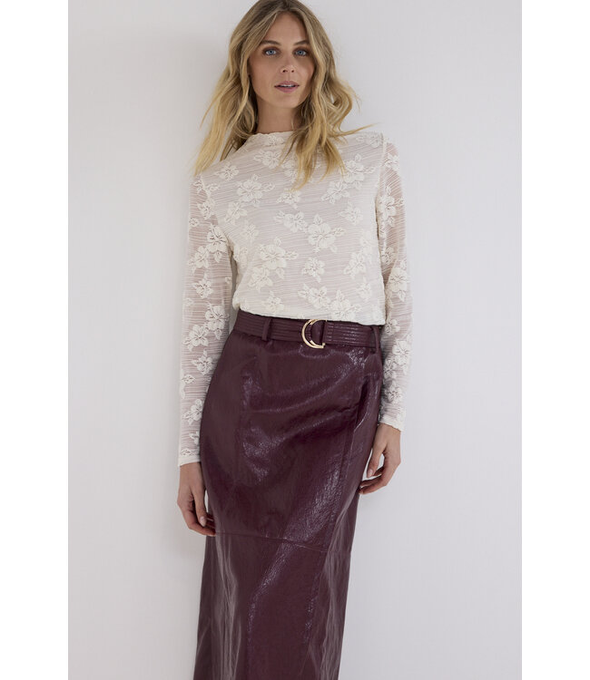C15-21-201/004580-Pomegranate Cracked PU Skirt