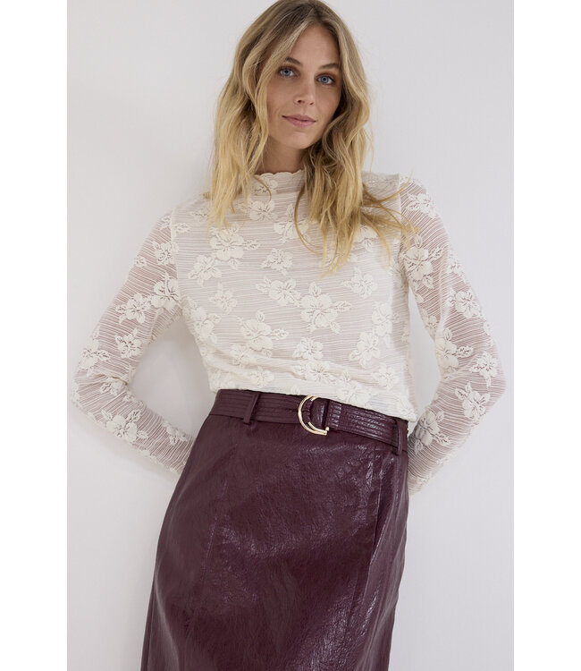 C15-21-201/004580-Pomegranate Cracked PU Skirt