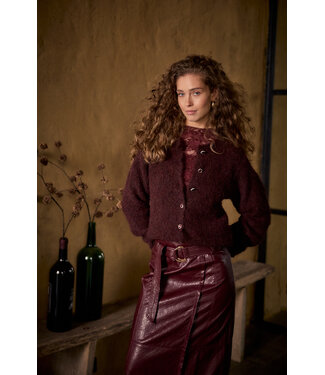 Tramontana C18-21-701/004580-Pomegranate Puff-Sleeve Cardigan