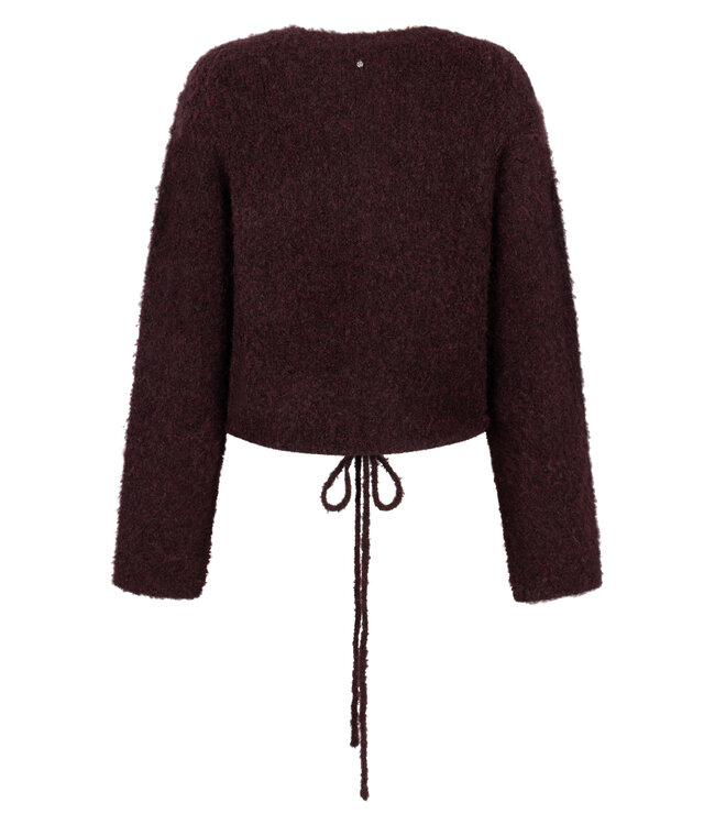 C18-21-701/004580-Pomegranate Puff-Sleeve Cardigan