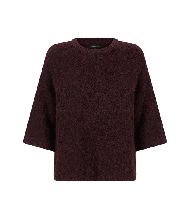 C18-21-602/004580-Pomegranate Short-Sleeve Boucle Jumper