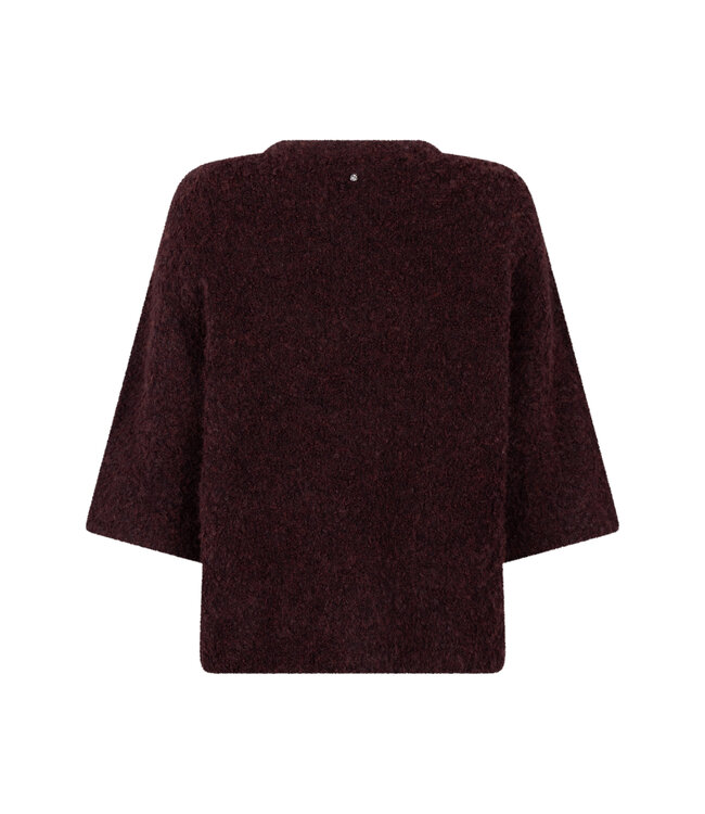 C18-21-602/004580-Pomegranate Short-Sleeve Boucle Jumper