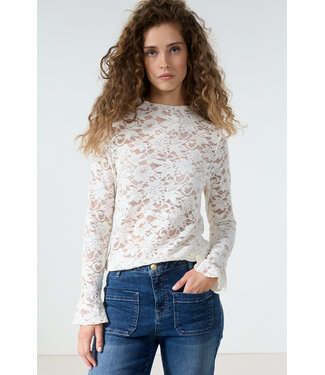 Tramontana C65-21-401/001350-Snow Velvet Stretch Lace Top