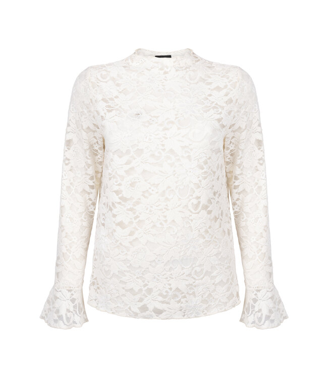 C65-21-401/001350-Snow Velvet Stretch Lace Top