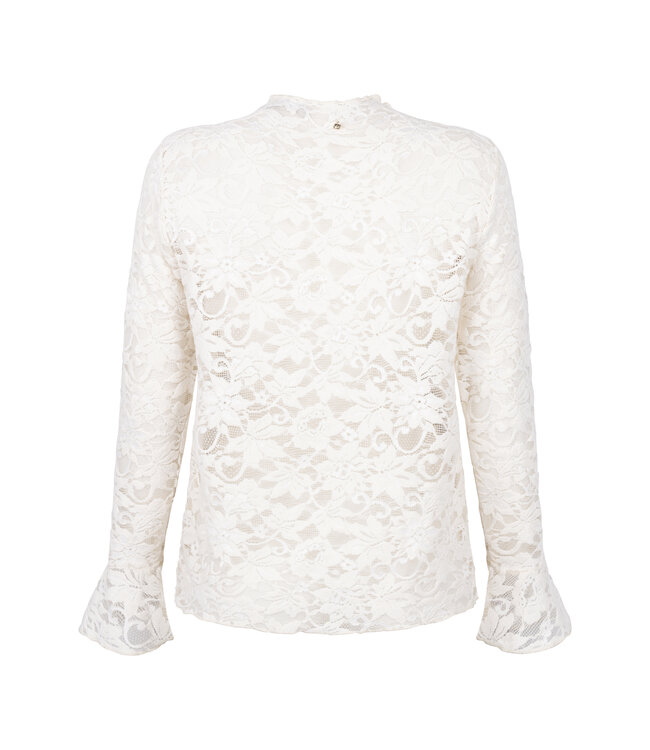 C65-21-401/001350-Snow Velvet Stretch Lace Top