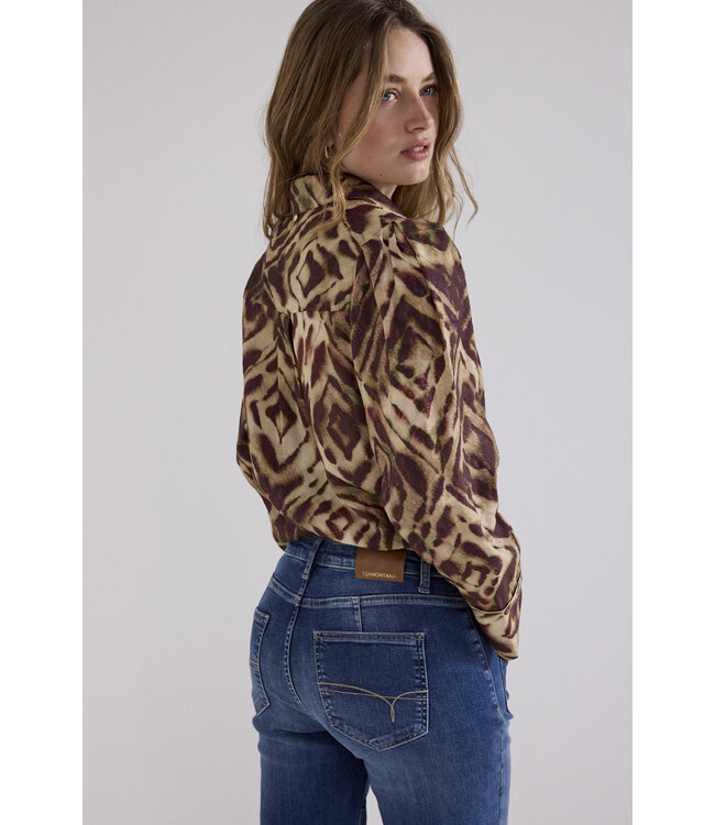 C14-21-301/009992-PrintBrowns Blouse Fading Diamonds