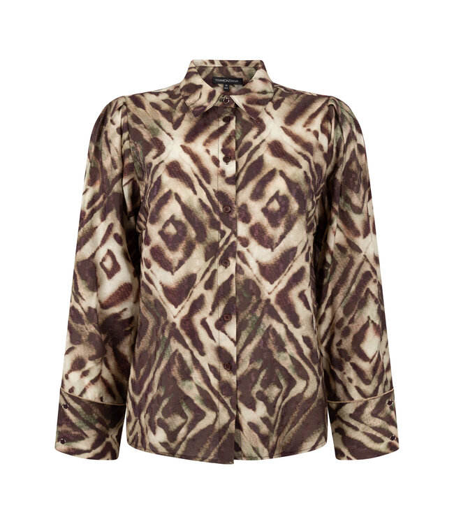 C14-21-301/009992-PrintBrowns Blouse Fading Diamonds