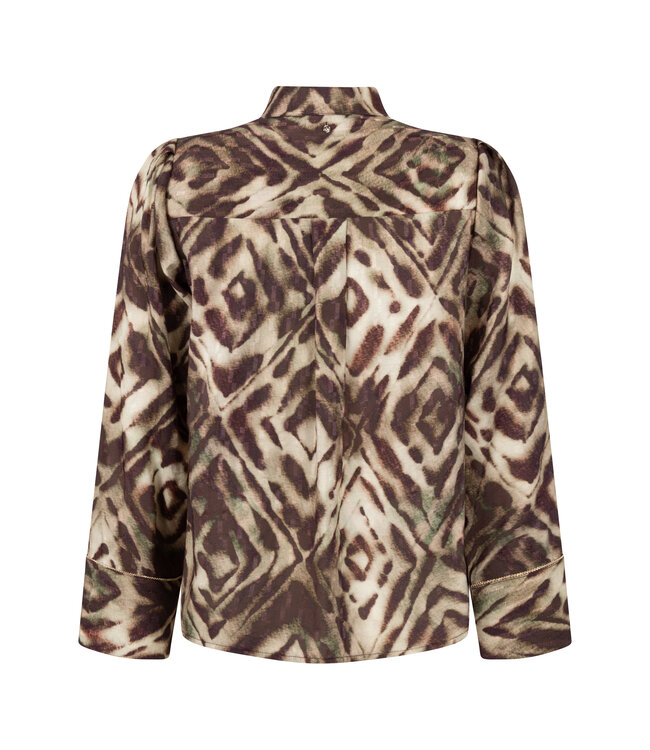 C14-21-301/009992-PrintBrowns Blouse Fading Diamonds