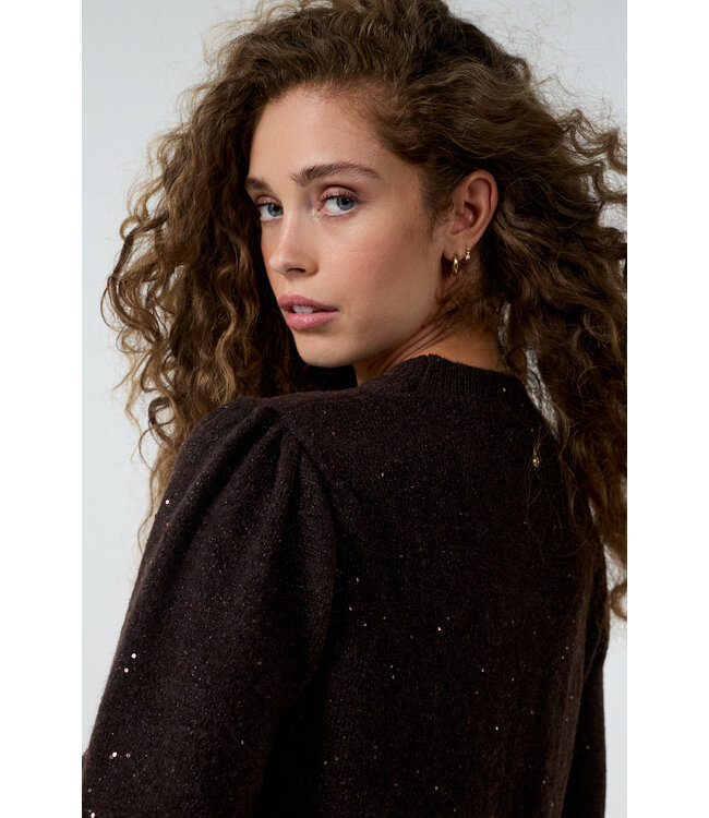 O08-21-601/002650-Chocolate Short-Sleeve Jumper Puffed